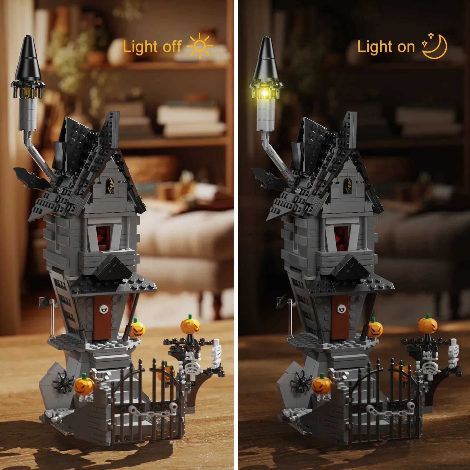 Blocks MOC House-Nightmareal Before Building Blocks Set Ghost Skeleton Hut DIY Bricks Toys Children Christmas Halloween Birthday GiftY2411062CRB