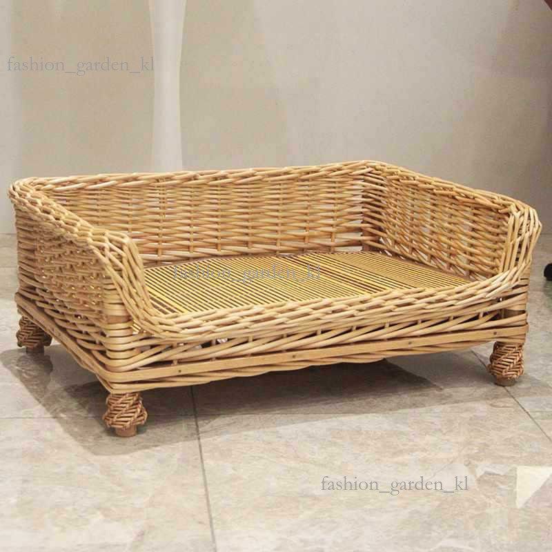Willow Woven Dog Nest, Cane Woven Pet Nest, Teddy Gold Hair Large Dog Nest, Detachable And Washable, Suitable For All Seasons In Spring, Summer, Autum