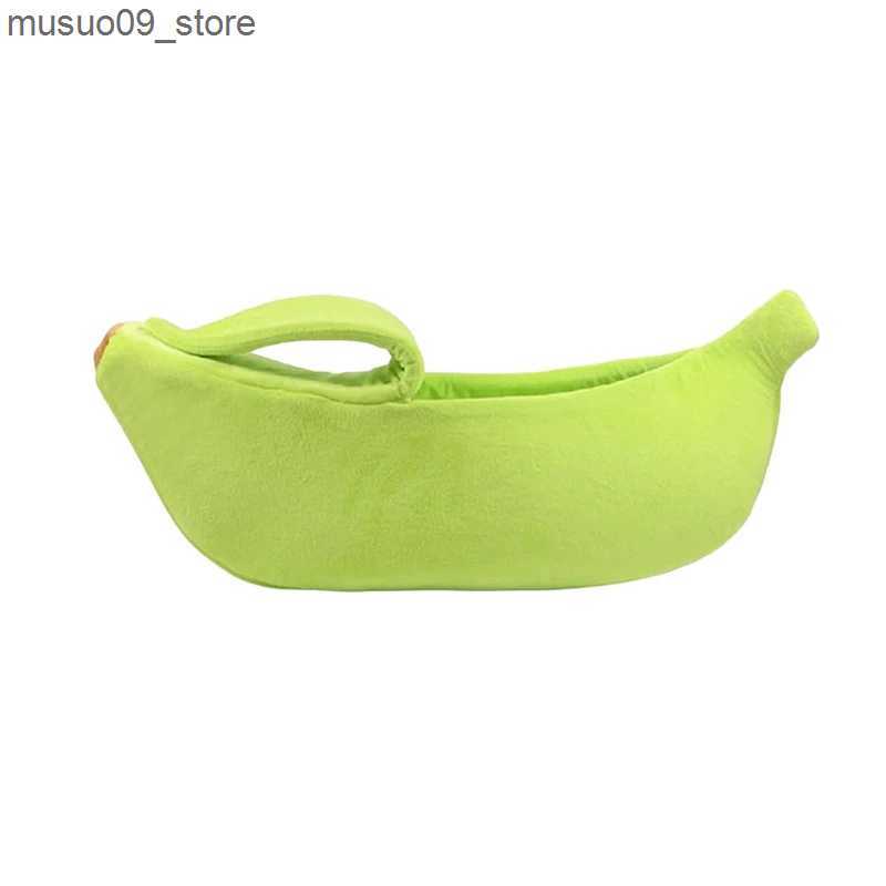 kennels pens Cute banana cat bed soft cat hug bed cute cat pet bed rabbit and puppy L240910