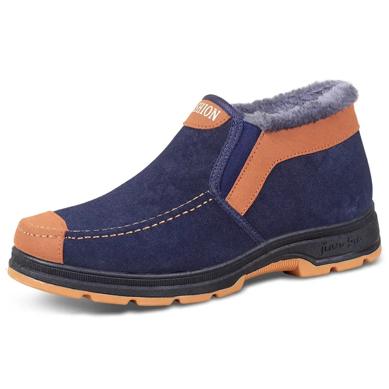 New Designer Men's Snow Boots Cotton Winter Fashion Men's Snow Boots Plush Thick Comfortable Warm Walking Shoes Men's Boots 2025