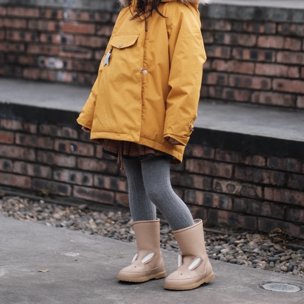 Cartoon Animals Winter Genuine leather Boys Snow Boots Rabbit Sheep Warm short plush Fashion Childrens casual boots Girls shoes 241106