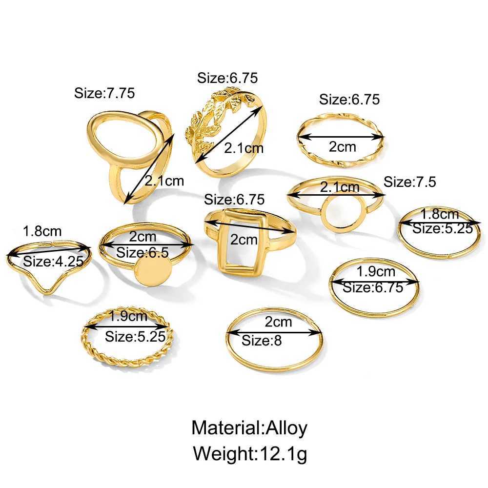 New fashion gold ring set designed for simple Iragar Geely oval hollow opening rings girls party jewelry gift bags X241106