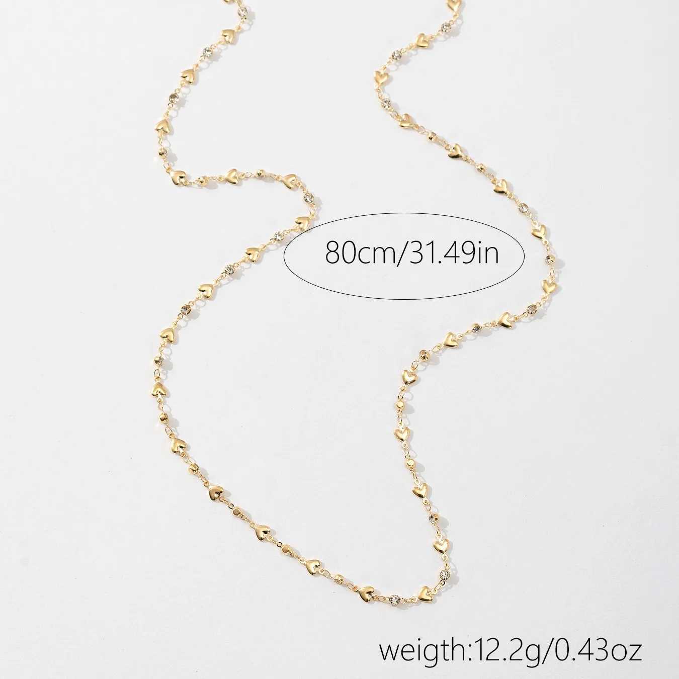 Fashionable sweater chain long Y-shaped necklace suitable for text simple metal gold crystal border necklace Y2K party jewelry X241106