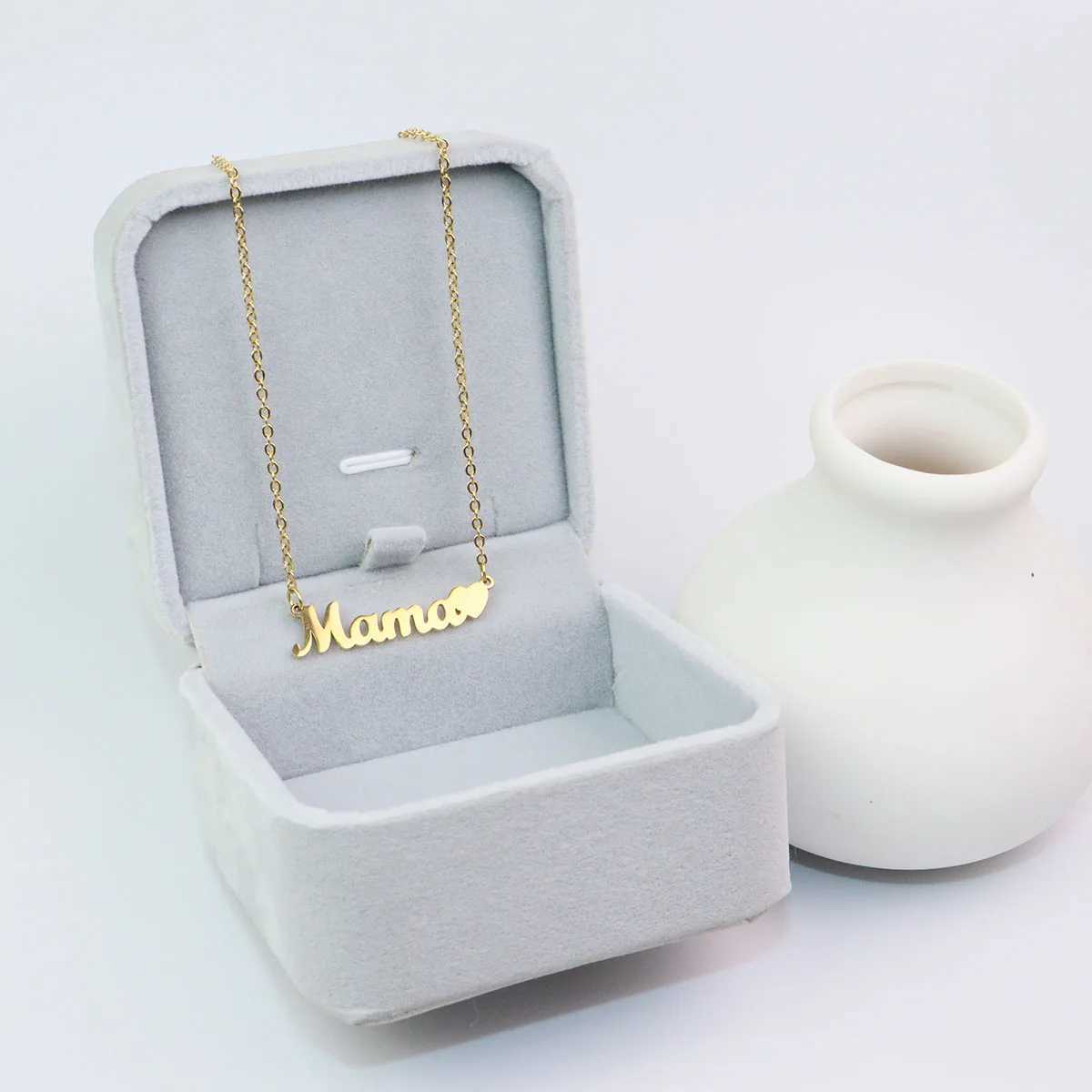 1 piece of 100% stainless steel mother necklace fashionable jewelry gift for girls anti allergic and waterproof X241106