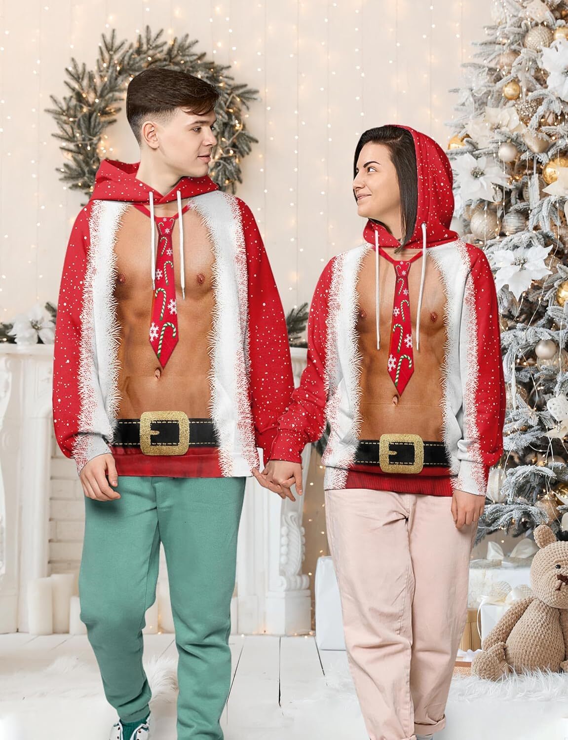 Hoodie for Mens Womens Ugly Christmas Hoodies Mens Womens Funny 3D Printed Sweatshirts with Pockets Graphic Hoodies sweatshirt muscle
