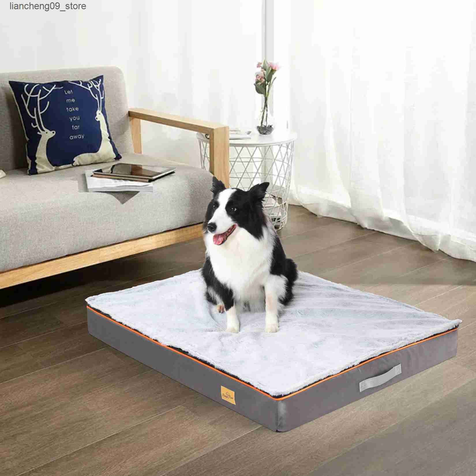kennels pens Dog bed with washable cover large pad orthopedic dog bed foam pad pet bed L240910