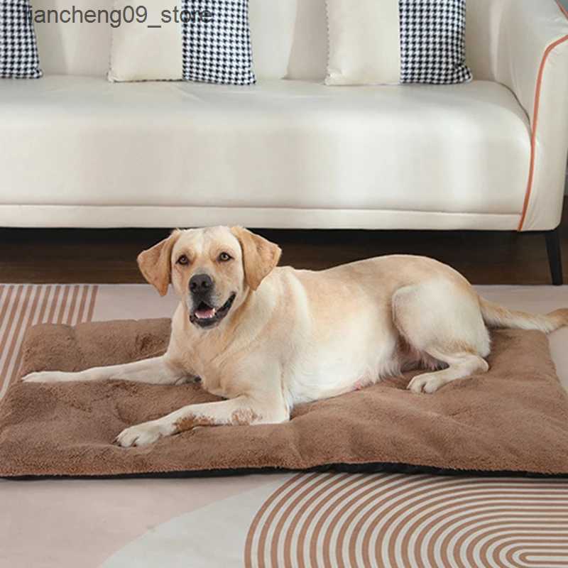 kennels pens Dog bed short plush pet hot sleep pad cute pet pad for cats and dogs blanket thick sleep pad small pet supplies L240910