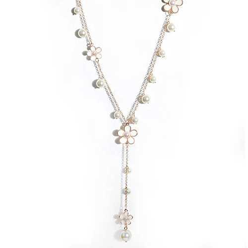 Bluelands Wens elegant floral artificial pearl sweater chain long pendant necklace jewelry X241106