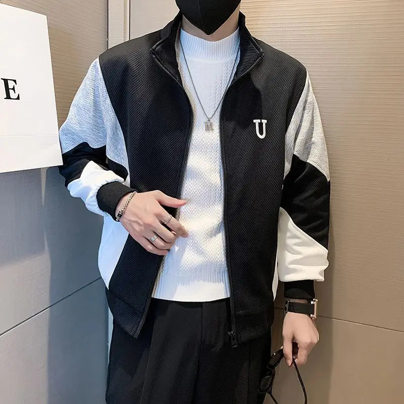 Pi Shuai Jacket Mens Highend Sense Explosive Street Retro Color Blocked Workwear Trend 2024 Spring and Autumn Lapel Top 241105