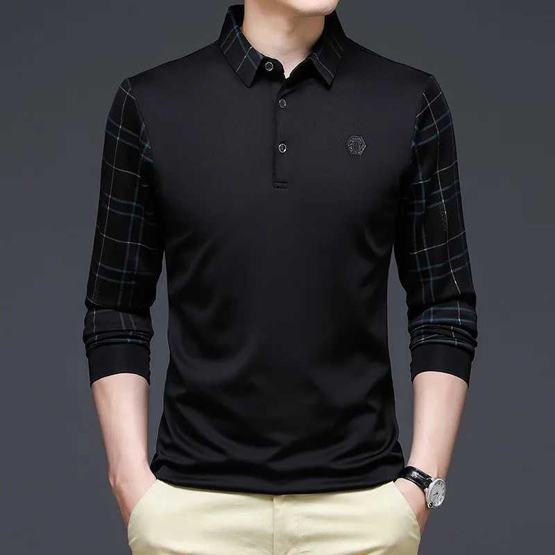 New fashion solid mens shirt Korean fashion clothing long Sve casual slim fit mens shirt button collar top W241106