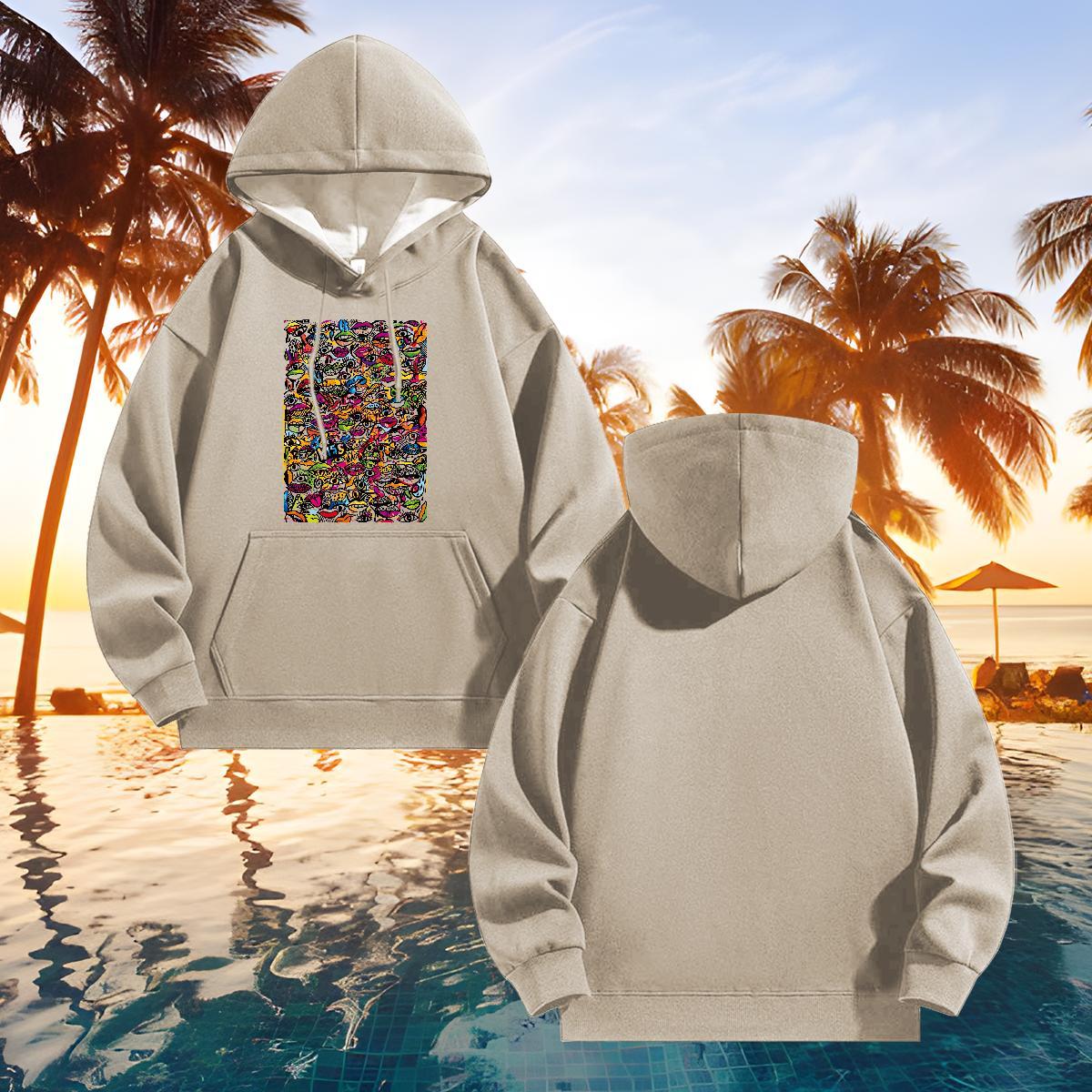Classic Casual Men's Hooded Sweatshirt Spring Autumn Wholesale Men Clothes Hoodie Long Sleeve Soft Custom Printed Tops Warm Fleece
