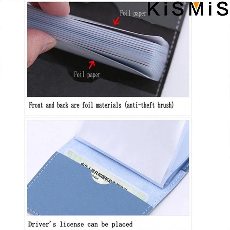 KISMIS 1PC Women Men Leather 26 Slots ID Credit Card Holders RFID Blocking Wallet Case Pocket Bag 241029