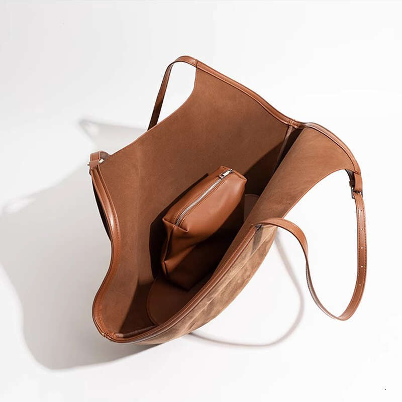 LITTLETON Faux Suede Vintage Large Capacity Underarm Designer Women Shoulder Bags Big Handbags Trend Fall&winter Shopper Bag 2024