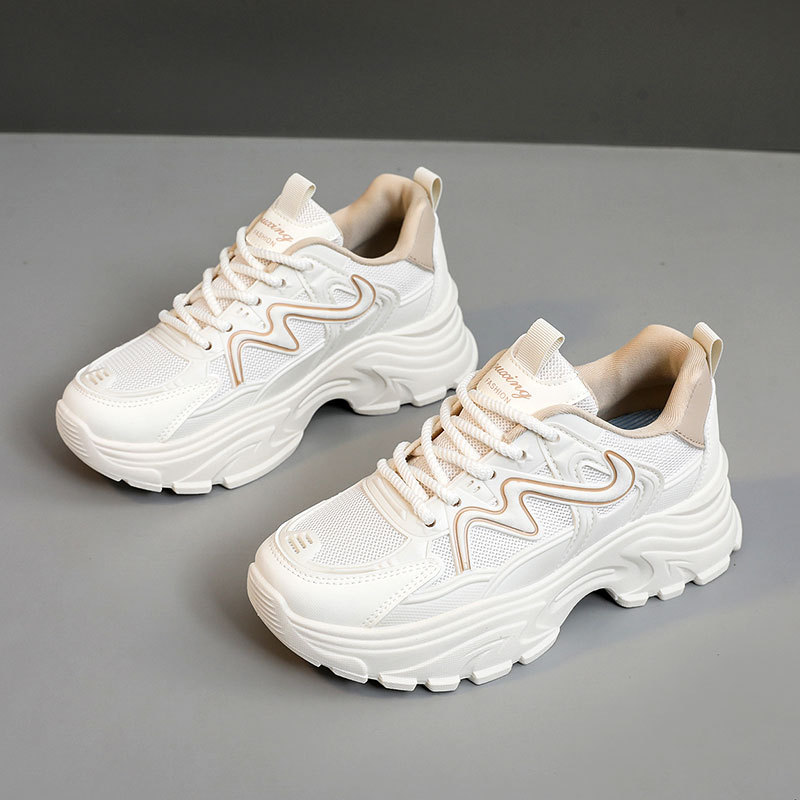 Women Casual Shoes Solid Color Sport Shoes Breathable Non-Slip Gym Jogging Platform Sneaker