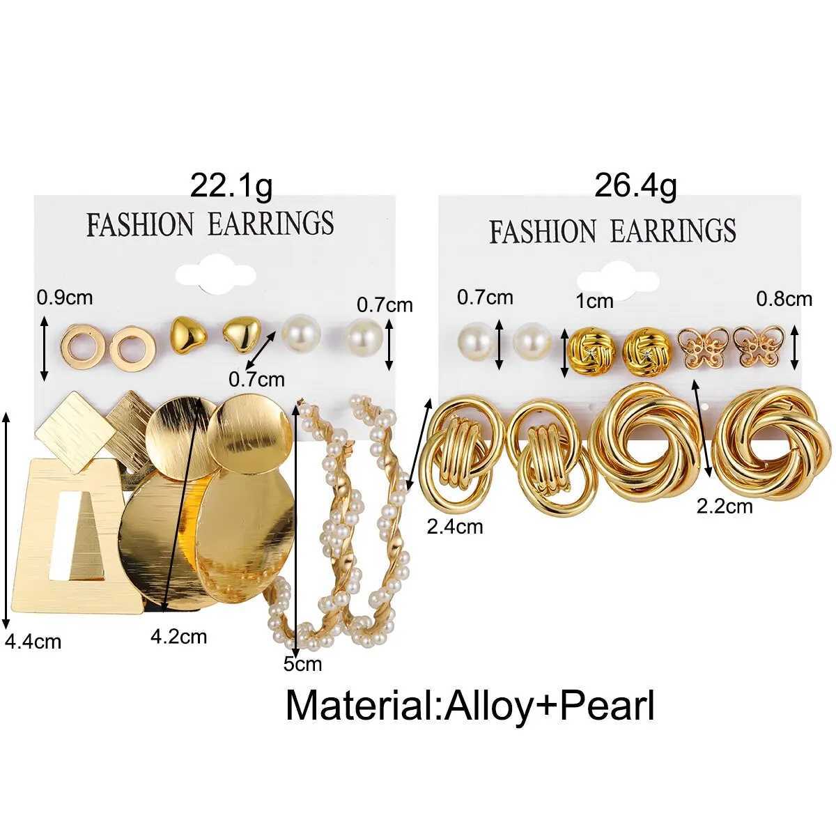 New Creative Simple Temperature Womens Party Metal Gitli Wound Fake Pearl Earrings X241106