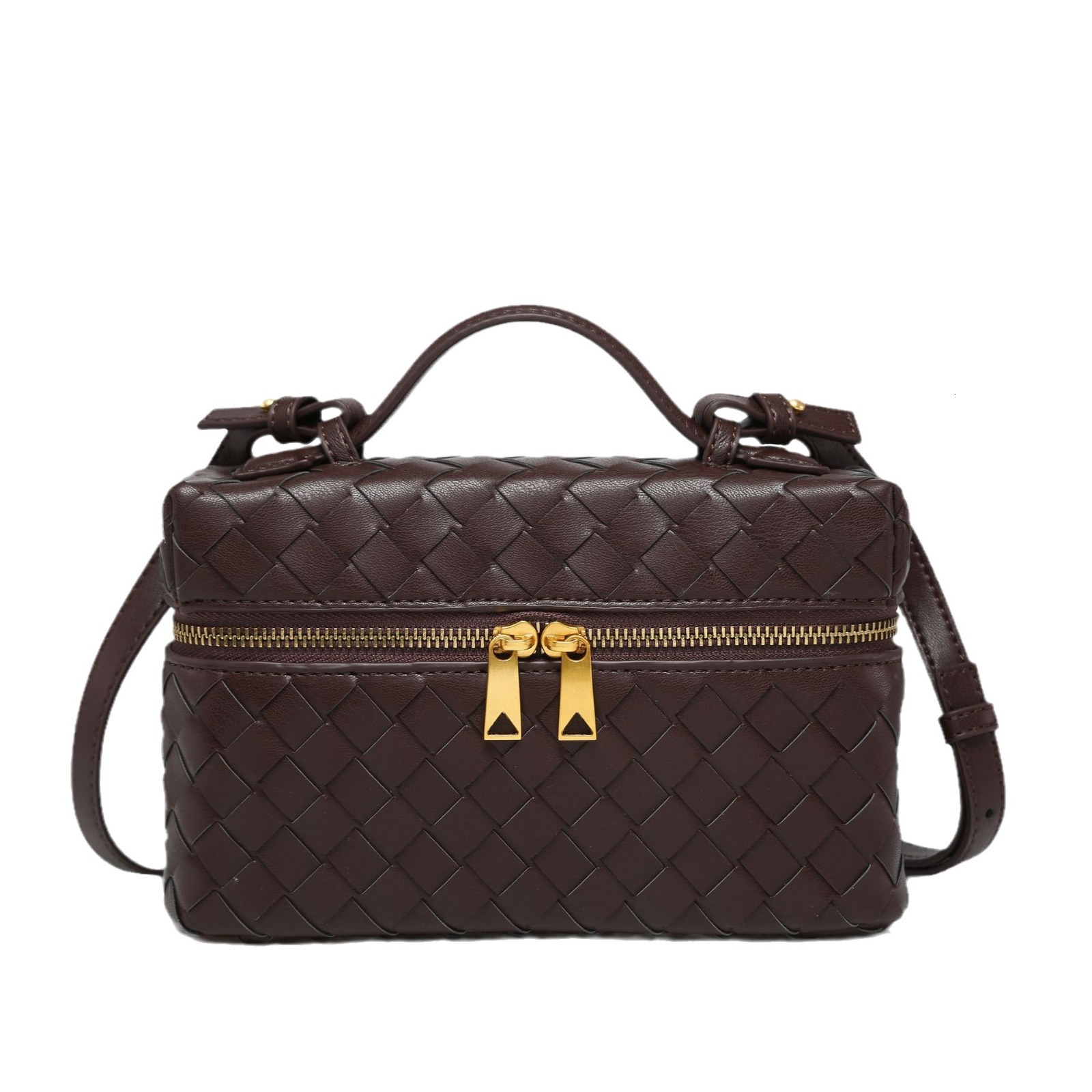 Designer crossbody woven Vanity makeup casual simple lunch box bag retro fashion handbag for women