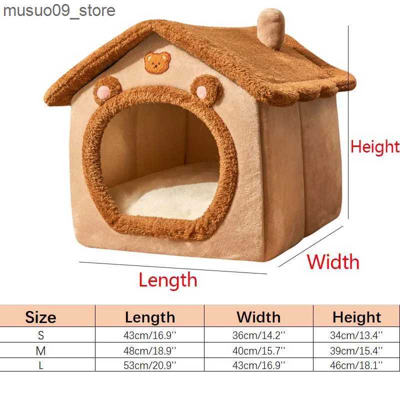 kennels pens Foldable Dog House Winter Warm Plush Pet Sleep Nest Detachable Pet Sofa Mat Portable Dog House Pet Supplies L240910