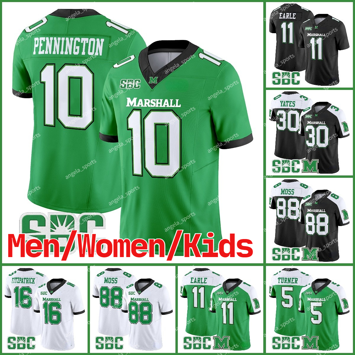 Marshall Thundering Herd 2024-25 Jersey Turner Chad Pennington Christian Fitzpatrick Jaden Yates Randy Moss Stone Earle - All stitched Custom Men Women Kids