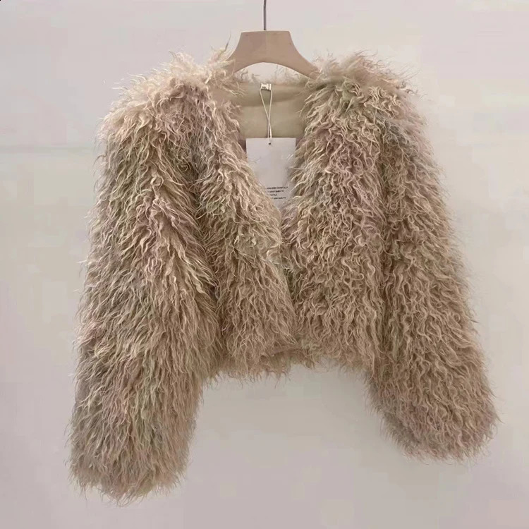 Arrivals Winter Fall Fashion Women Faux Fur Coat Light Warm Long Sleeves Short Cut Vneck Cardigan n Korean 241104