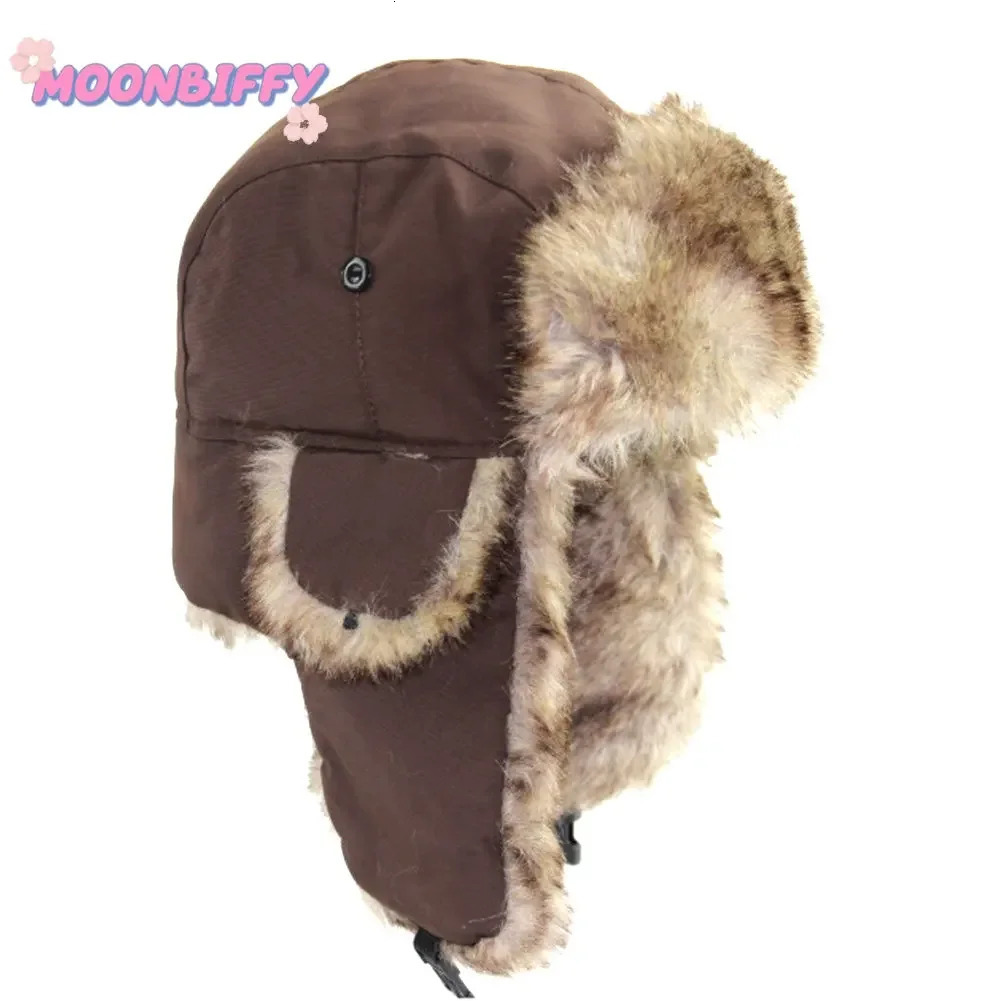 Men women thermal hunters pilots soldiers earmuffs winter flaps ski hats bomber hats Russian ski hats pilots winter faux fur hats 241106
