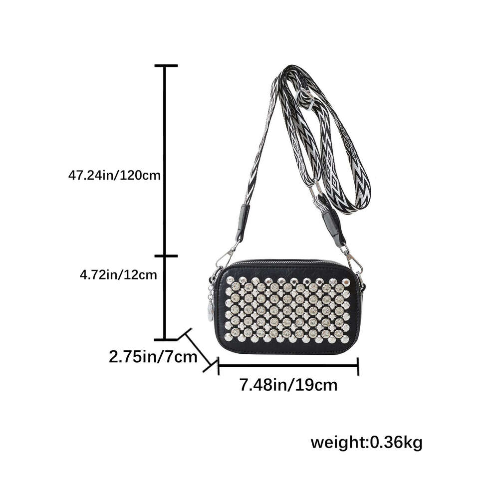 Designer Bag A Shiny, Diamond-Encrusted Messenger Bag With Wide Shoulder Straps For Festivals And Banquets. db6