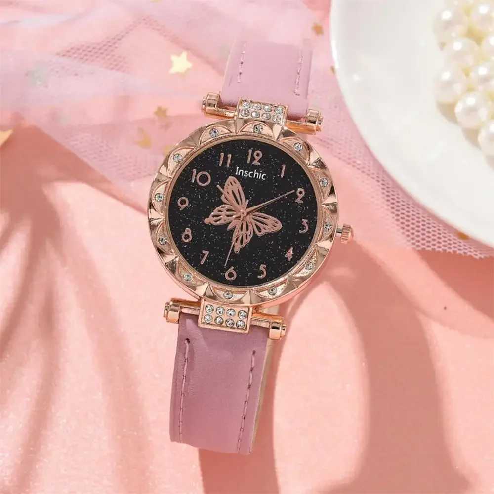 1/2PCS thermometer set quartz watch luxury crystal rhinestone pearl quartz watch bracelet set no box X241106