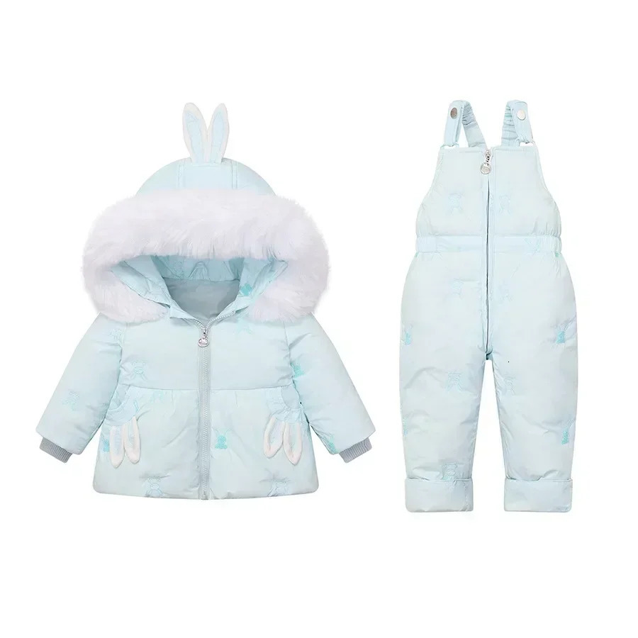 Winter Childrens Clothing Set 2Pcs Girl Down Jacket Baby Snowsuit Clothes Overalls for kids Toddler Jumpsuit Coat 1-4Y 241106