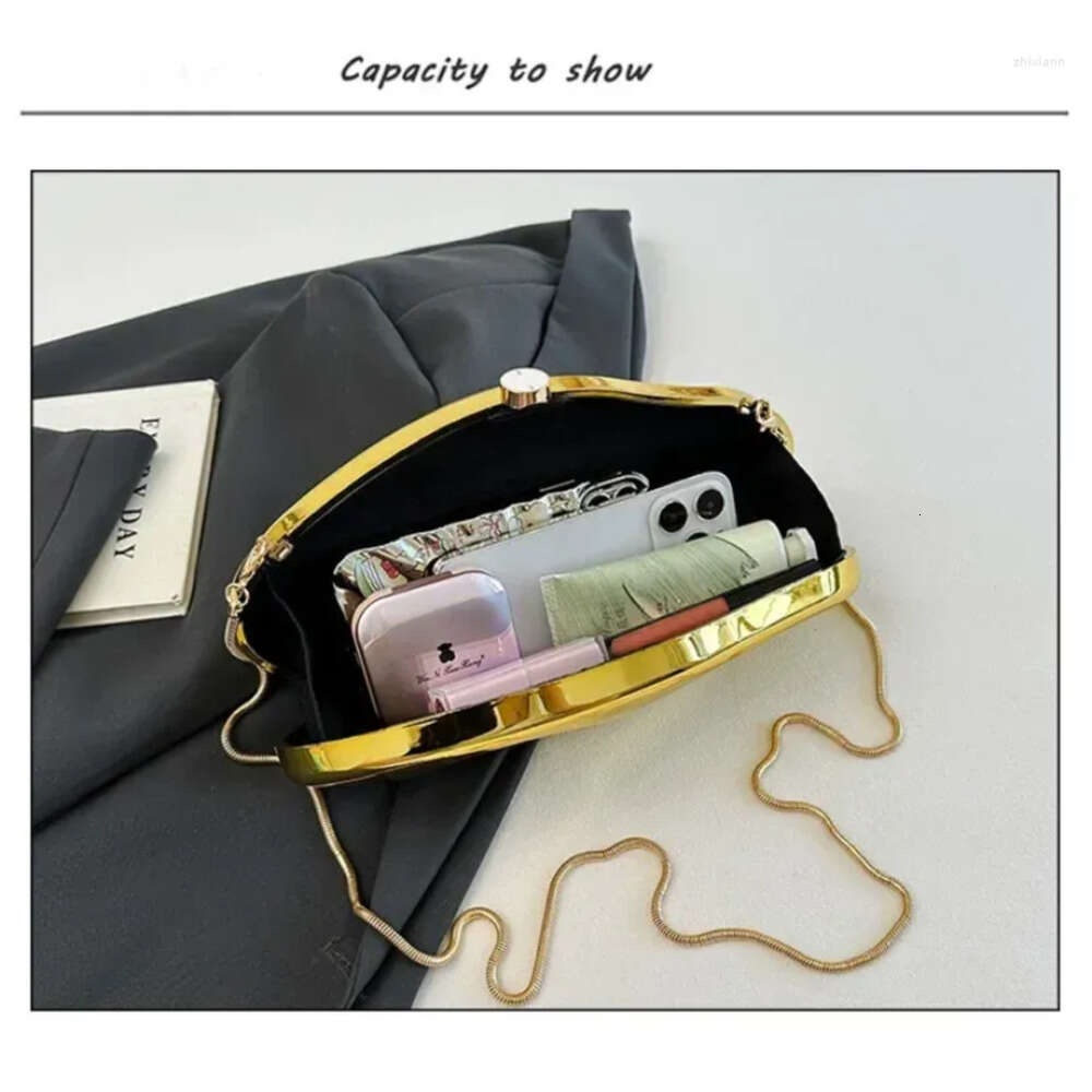 Drawstring Gold Acrylic Evening Bag For Women Geometric Box Handbags Mini Clutch Shoulder Party/Wedding/Dating C5b9 19Cb