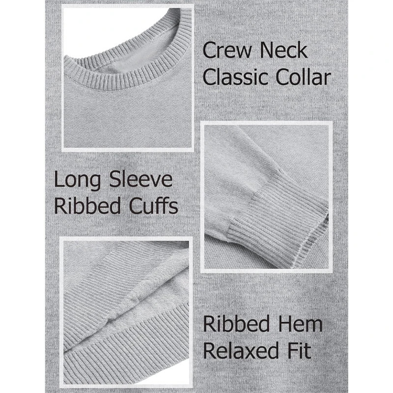 Autumn Mens Dress Crew Neck Sweater Slim Fit Lightweight Sweatshirts Knitted Pullover Casual Fashion Long Sleeve Sweater 241106