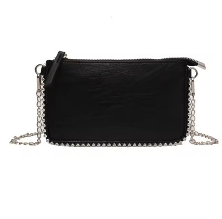 Women's Handbag PU Leather Designer Shoulder Chain Mobile Wallet Crossbody Bag Women's Punk Fashion Handbag