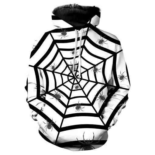 shanshi spider hoodie Halloween Spider Web Men's Casual Hoodie hoodie
