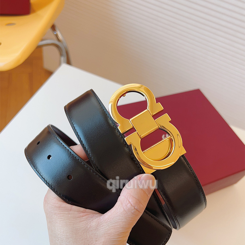 Men's Designer Belt Reversible Genuine Leather Luxury Belt High Quality Cowhide Classic Copper Buckle Belt Width 3.5cm Men's Fashionable Accessories with Box