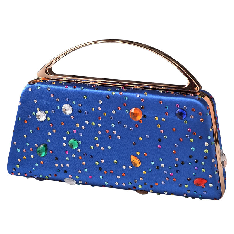 Fashion Rhinestone Dinner Silk Diamond Decoration Party Hand-Held Evening Bag, New Style