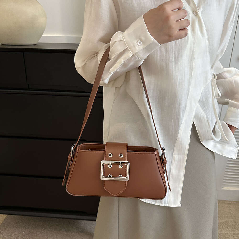 LITTLETON Hot Girls Y2K Armpit Fashion Gothic Shoulder Solid Color Ladies Handbag PU Leather Underarm Designer Tote Bag