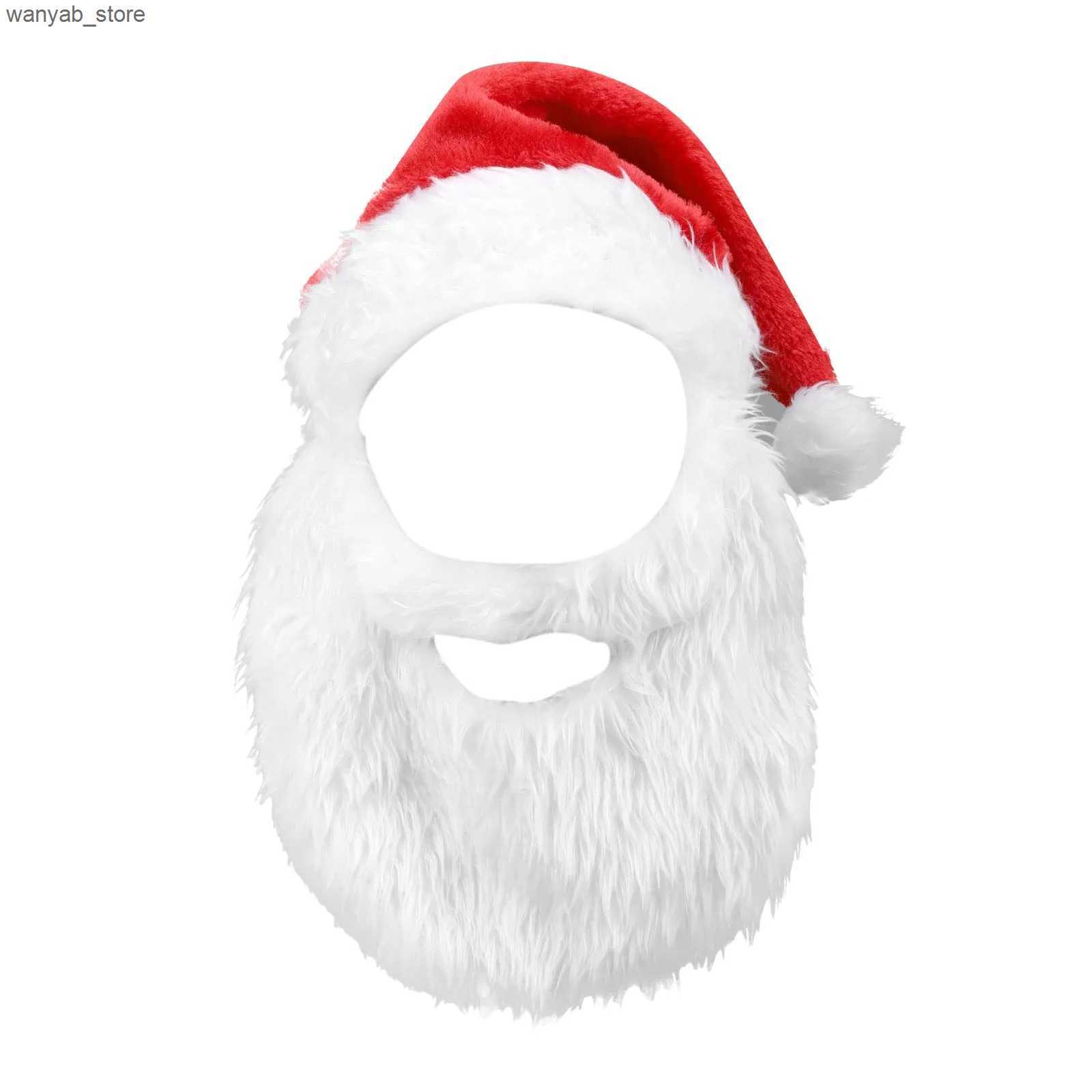 Wide Brim Hats Bucket Hats Cute Santa Claus Hat Plush Beard Decor Accessory Santa Claus Cosplay Christmas Atmosphere Decor Velvet Materi Santa Claus M