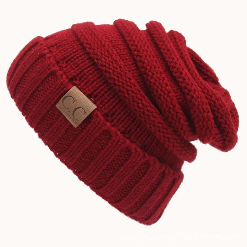 High quality design, men and women Autumn Winter New Knitted Pullover Warm Curled Edge Outdoor Cold Protection Hat