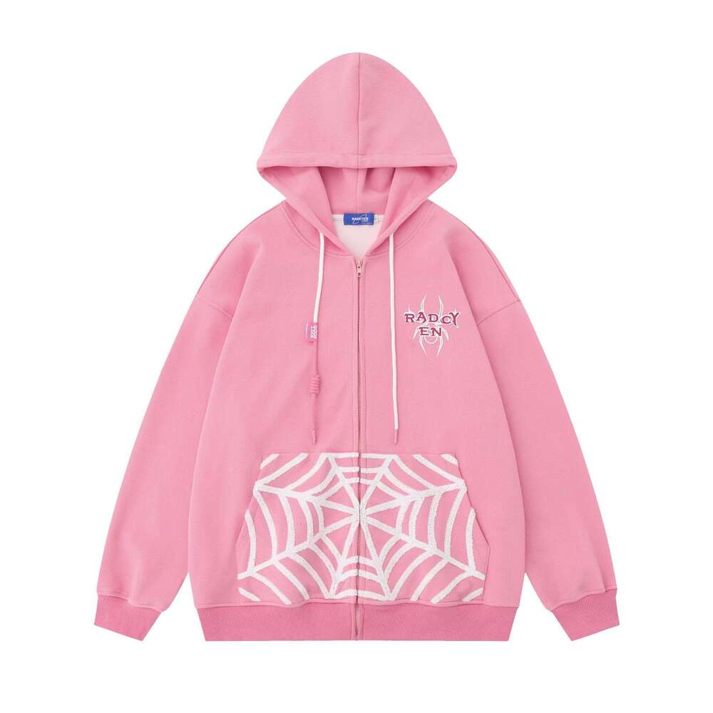 shanshi spider hoodie American style plush spider web hooded sweatshirt men's and women's niche design couple's high street casual jack