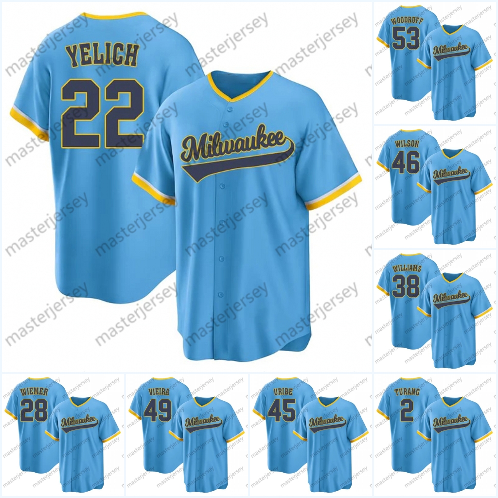 22 Yelich Cities Baseball Jerseys Alexander Ashby Anderson Hall Koenig Frelick Custom Jersey