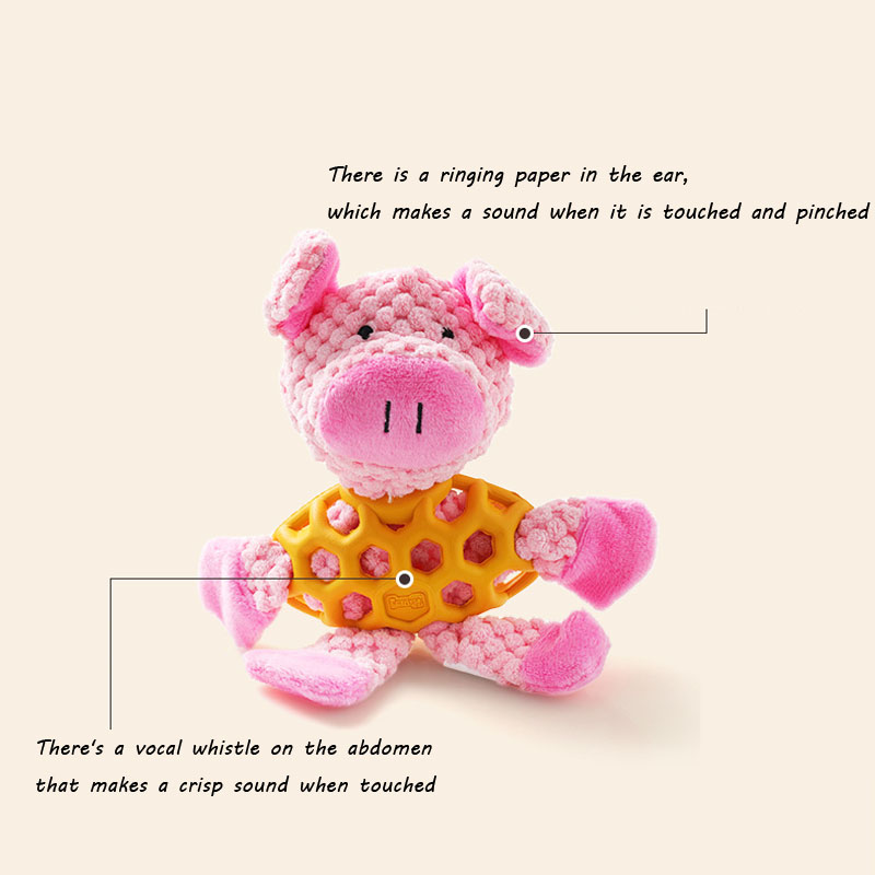 Squeaky Plush Dog Chew Toy for Small Medium Dogs Puppy Large Breed Cute Animal Plush Toy for Indoor Play Tough Durable Teething Interactive Gift