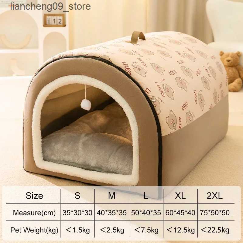 kennels pens Winter dog house warm dog house mat detachable and washable dog bed nest deep sleep tent for medium-sized and large dog house dog supplie