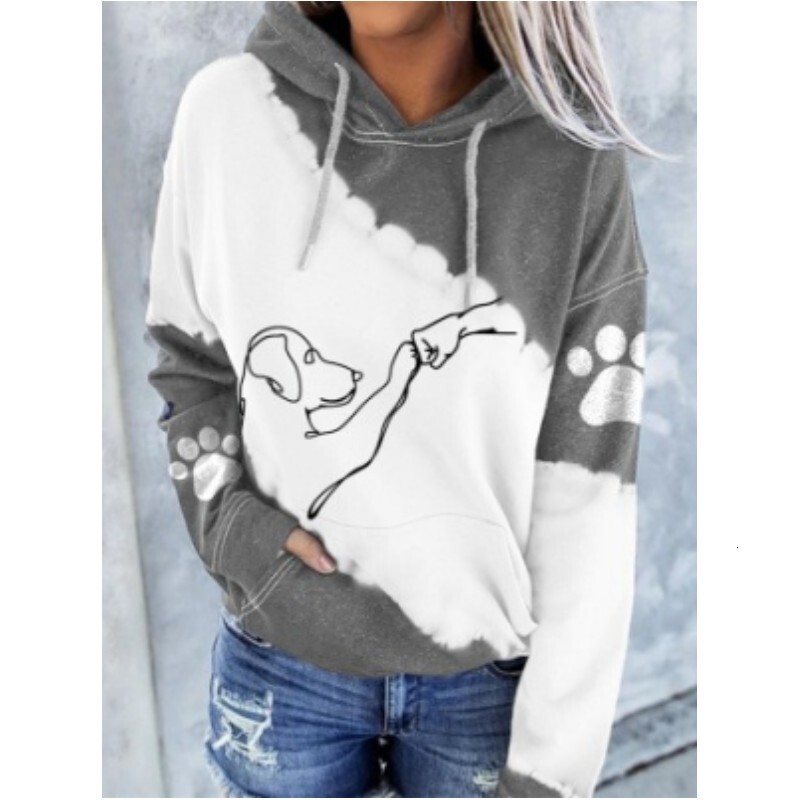 Designer's new women's autumn and winter fashion loose 3D digital printed hooded sweater fashion hoodie trend long sleeved oversized T-shirt