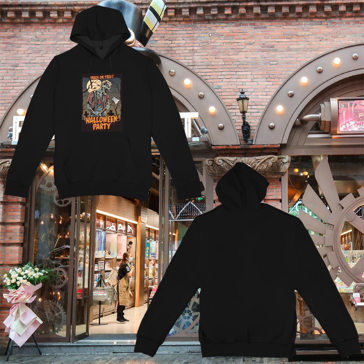 Fashion Hooded Sweatshirt Black Oversized Lady Couples Hoodie Top Hoodie Breathable Casual 350g Cotton