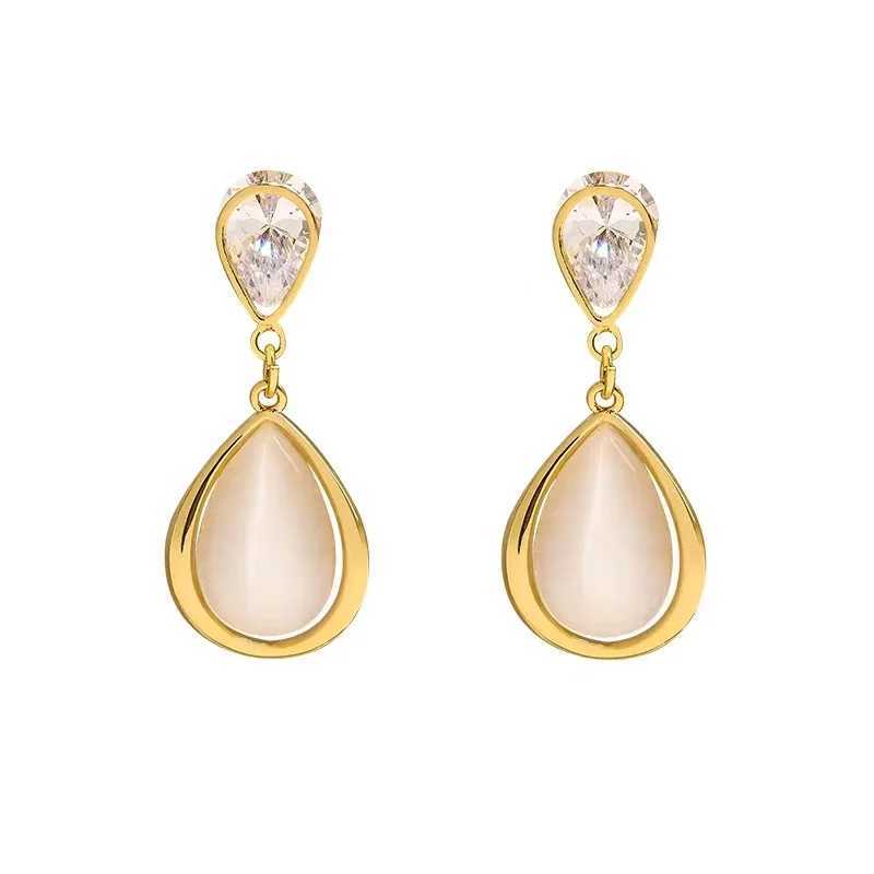 2024 New Luxury Zircon Water Drop Earrings Suitable for Korean Fashion Rhinestone Opal Earrings Jewelry Gifts X241106