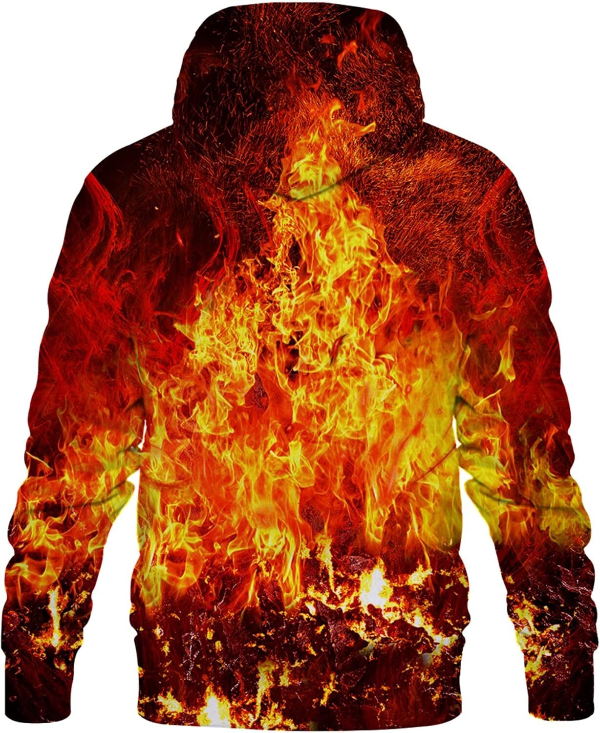 Hoodie for Mens Womens Unisex Realistic 3D Print Galaxy Pullover Hooded Sweatshirt Hoodies with Big Pockets Graphic Hoodies sweatshirt red