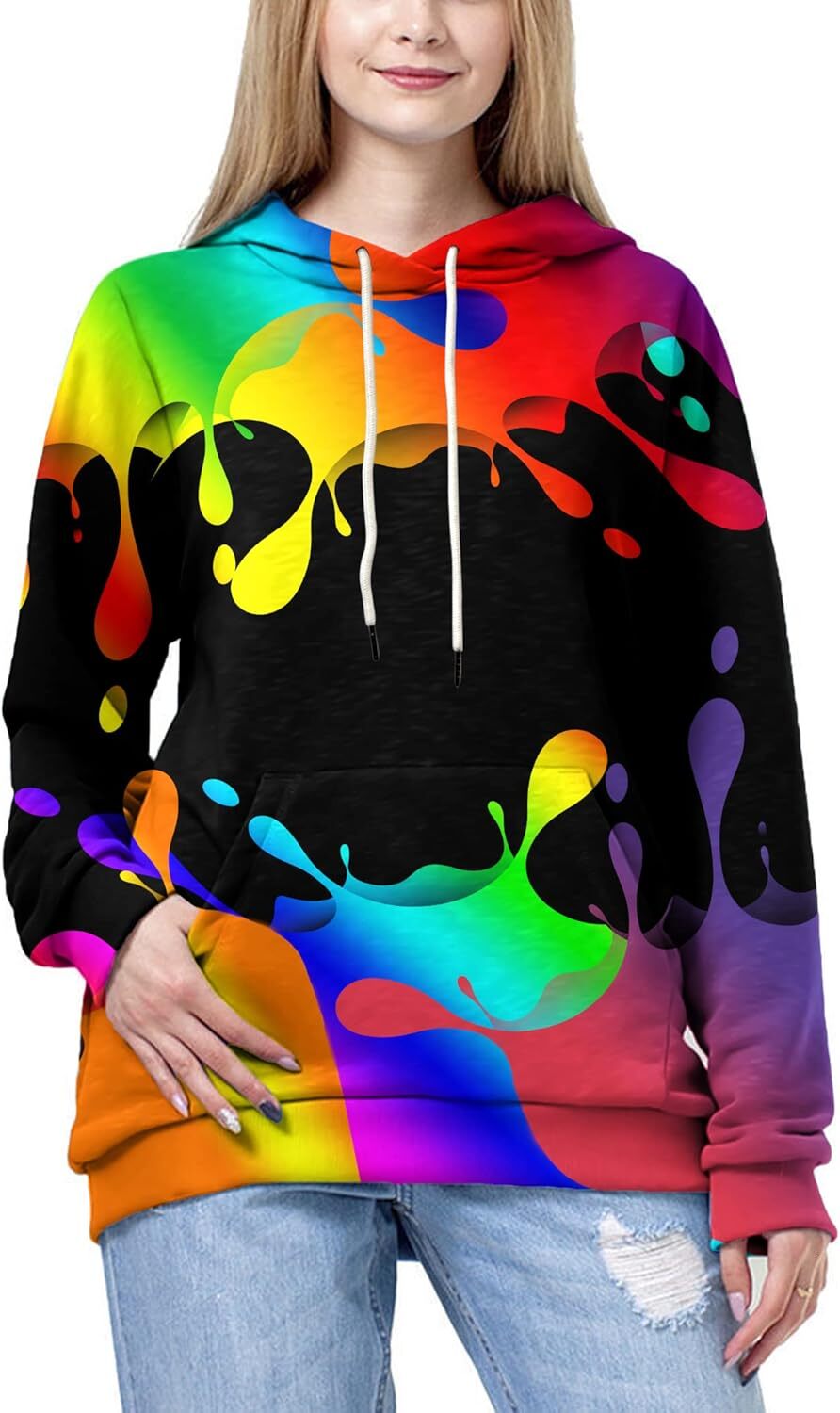 Hoodie for Mens Unisex 3D Printed Hooded Sweatshirt Casual Pullover Hoodie with Big Pockets Graphic Pullover Long Sleeve Warm and cool