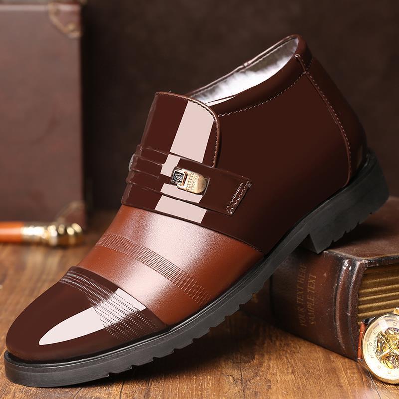 2025 New Brand Men's Winter Snow Warm Thick Men's Ankle Boots Bot Fashion Men's Designer Business Office Dress Leather Safety Shoes