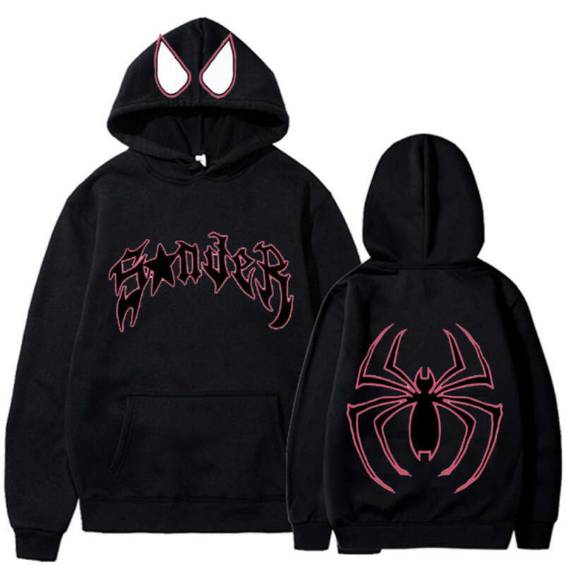 shanshi spider hoodie Dark Sportswear Men's and Women's Hoodies Gothic Couple Harajuku Large Size Spider Print hoodie