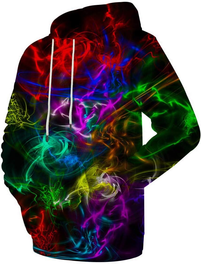 Hoodie for Mens Womens Neutral Pattern Printed Hoodie 3D Colorful Novel Design Pocket Graphic Hoodies sweatshirt Pullover Long Sleeve Cool Color