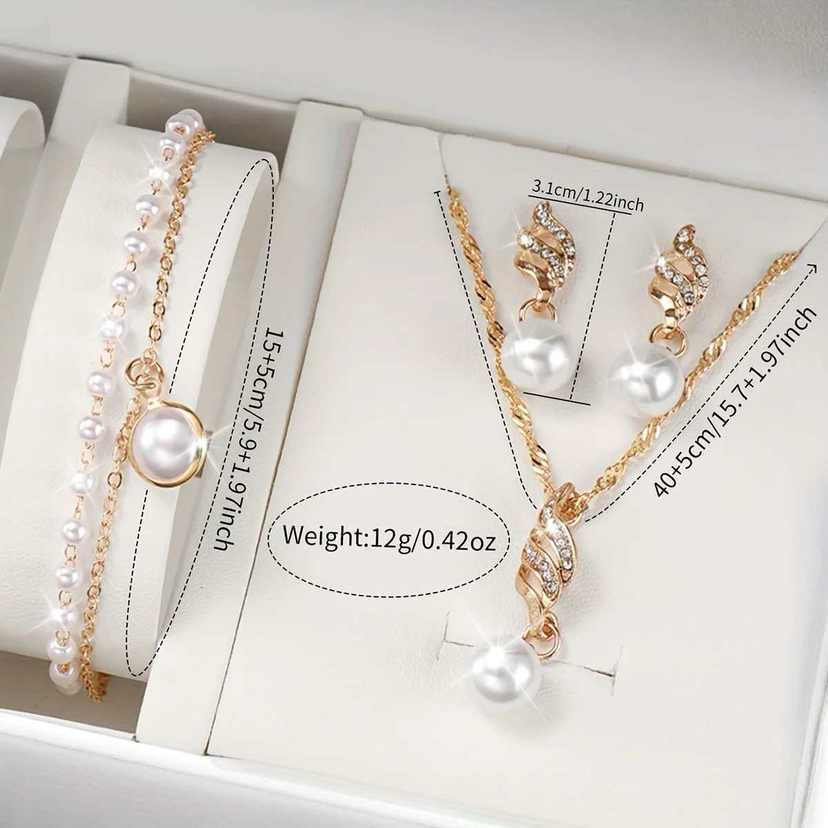 5 pieces/set of elegant Wens fashionable quartz watches with Ran number and simulated pearl jewelry set - fashionable casual wear X241106