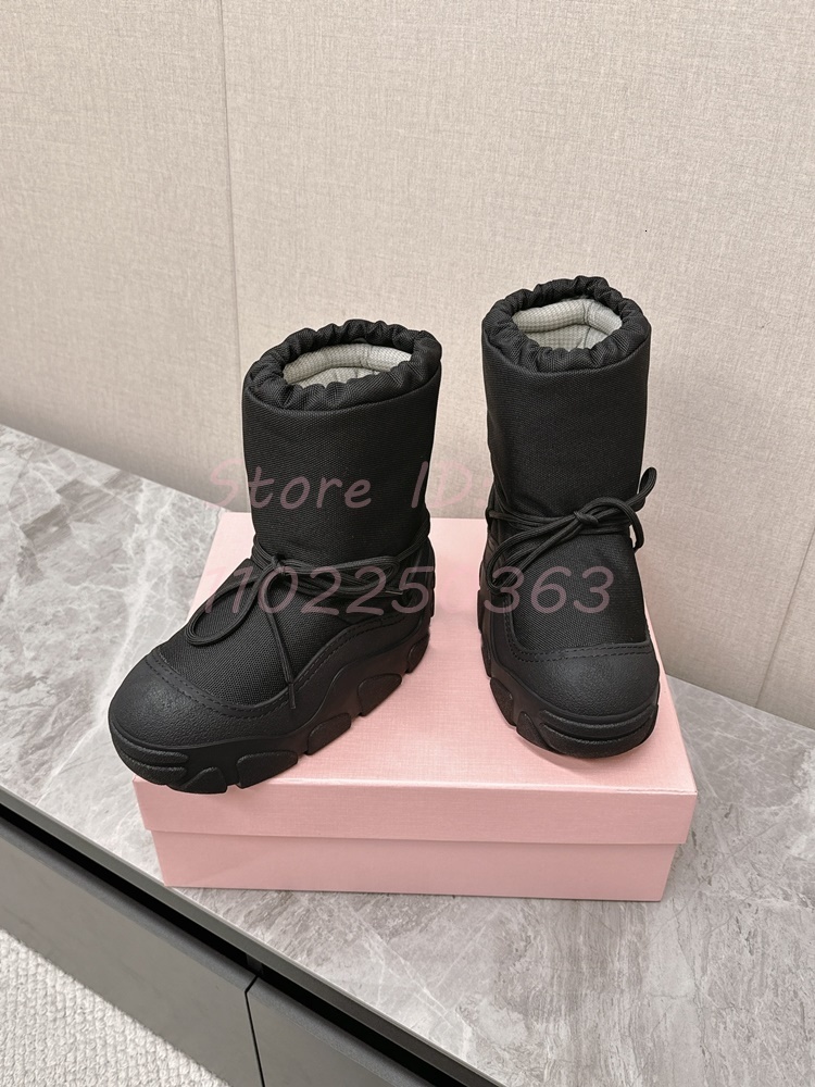 Cute Cross-Tied Warm Snow Round Toe Platform Height-Increase Waterproof Boots Women New Autumn Winter Fashion Shoes 2024